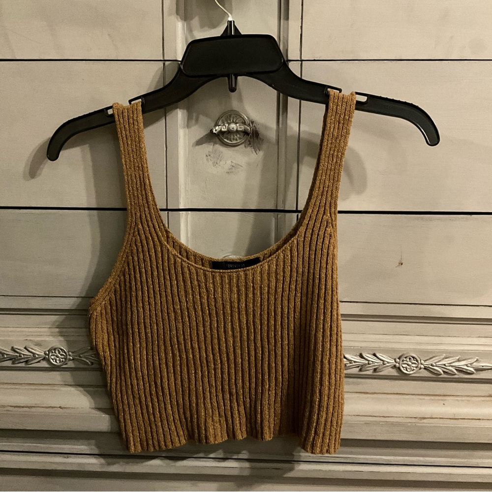 Size S, Forever 21 Olive Green Knit Cropped Top
